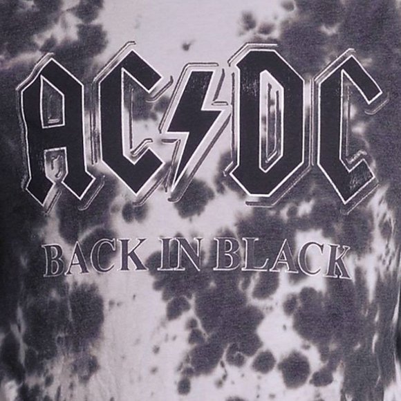 AC/DC Back in Black Tie Dye metal rock Official T-Shirt 2XL XXL NWT - Picture 2 of 4